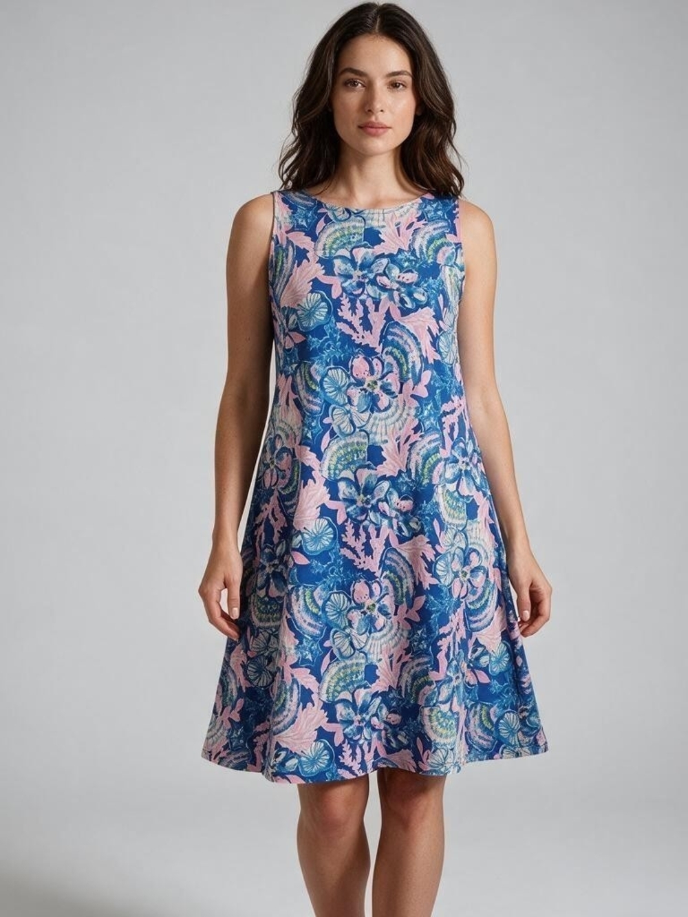 Lilly Pulitzer Kristen Swing Dress Multi Jet Stream Lattice Blue Pink Size Small